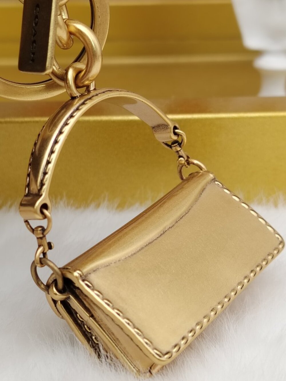 Coach Gold Tabby Bag Charm Keychain - Picture 3 of 8